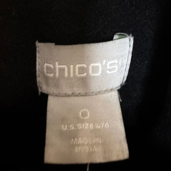 NWT Chico’s size 0 small 4/6 novelty embellished jacket black gold - Picture 3 of 5